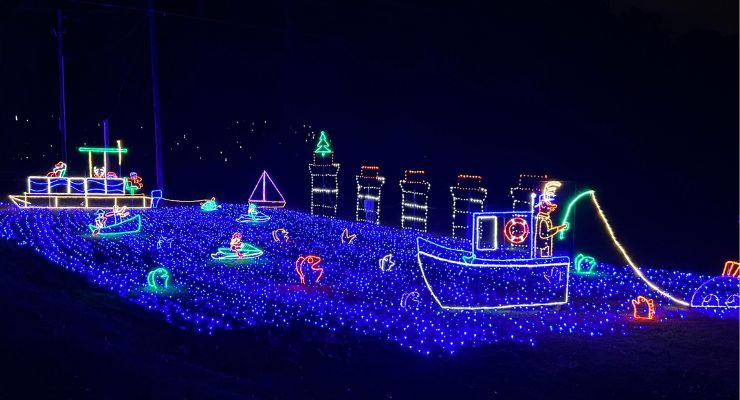 boats at Holiday Lights on the River