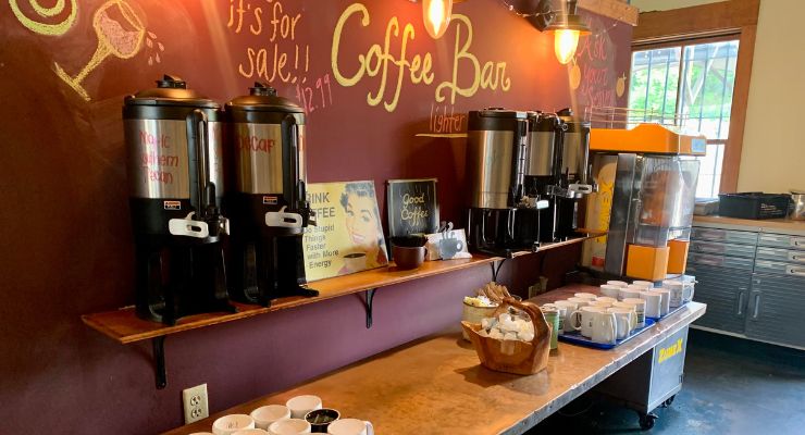 Coffee bar at Cafe Strudel in West Columbia