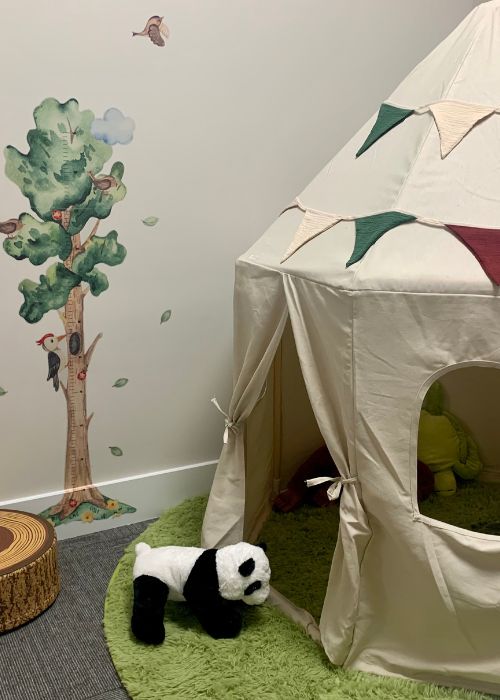 The camping room play space at Play Matters.