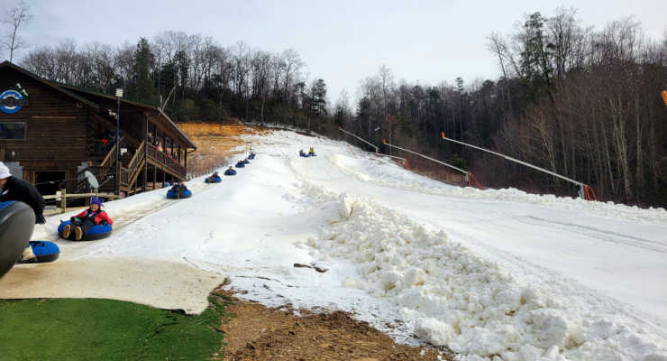 Snow tubing at Black Bear in Hendersonville, NC