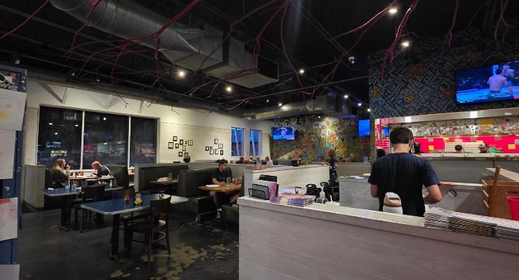 Indoor dining at Mellow Mushroom