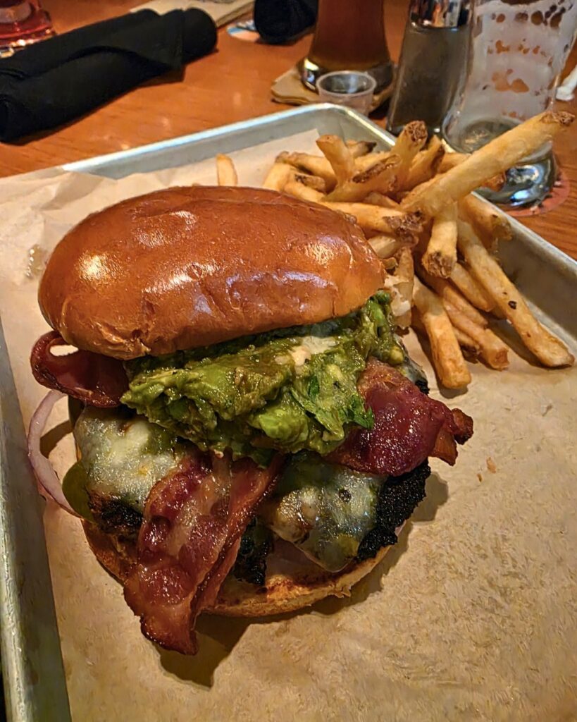 Burger at BJ's Restaurant