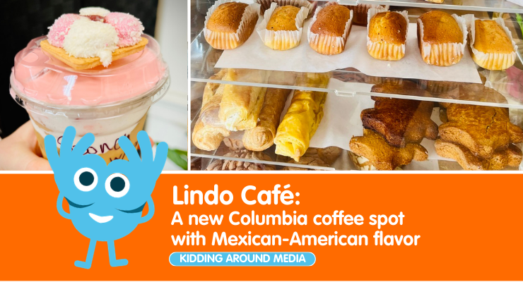 Featured article image with title, sponch coffee, and pastry cabinet
