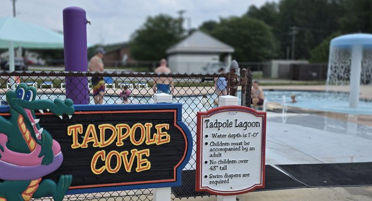 Toddler and kiddie splash area at Palmetto Falls Water Park at Fort Jackson
